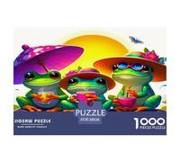 Cute Fantasy Frog Jigsaw Puzzles 1000 Piece Birthday Gifts for Children Boys Girls Classic Educational Games Frog Art Home Decoration 38x26cm/1000pcs