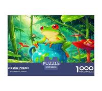 Cute Fantasy Frog Jigsaw Puzzles 1000 Piece Birthday Gifts for Children Boys Girls Learning Educational Games Frog Art Beautiful Decoration 38x26cm/1000pcs