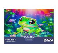 Cute Fantasy Frog Jigsaw Puzzles 1000 Piece for Adults Or Families Fit Together Perfectly Educational Challenging Games Frog Art Home Decoration 38x26cm/1000pcs