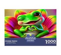 Cute Fantasy Frog Jigsaw Puzzles 1000 Piece for Adults Or Families Fit Together Perfectly Impossible Educational Games Challenging Frog Art Beautiful Decoration 38x26cm/1000pcs