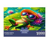 Cute Fantasy Frog Jigsaw Puzzles 1000 Piece for Adults Or Families Fit Together Perfectly Learning Educational Games Frog Art Home Decoration 38x26cm/1000pcs