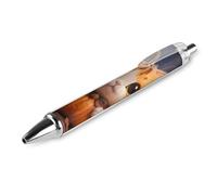 Cute Fantasy Thanksgving Cat Pumpkin Black Ballpoint Pens Fine Point (0.5mm) Black Ink Pen Retractable Ball Point Pens with Comfortable Full Grip for Journaling, And Office Writing Ideal 1 PCS