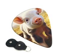 Cute Farm Animal 6 Pack Guitar Picks With Holder, Personalized Guitar Plectrums Non-Slip Portable Ukulele Bass Picks 0.46mm For Acoustic Guitar Lovers Gifts