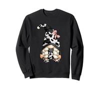 Cute Farm Animal Gnome For Cowgirl Black And White Cow Print Sweatshirt
