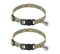 Cute Farm Animals Cat Neck Collar, 2 Pack Kitten Bell Collar