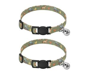 Cute Farm Animals Cat Neck Collar, 2 Pack Kitten Bell Collar