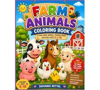 Cute Farm Animals Coloring Book for Kids Ages 5-10: Fun and Easy Barnyard Animal Coloring Pages Featuring Cows, Horses, Pigs, Chickens, Sheep, Ducks, Goats, and More for Boys and Girls