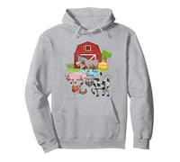 Cute Farm Animals Pig Cow Donkey Chicken Pullover Hoodie
