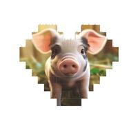 Cute Farm pet Printed Jigsaw Puzzle 10.8x12.8 CM, Heart-Shaped Puzzle Challenging Game for Adults Gifts, Family Fun Decorative Wall Decor