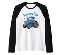 Cute Farm Tractor Kids Farming Farmer Men Boys Tractors Raglan Baseball Tee