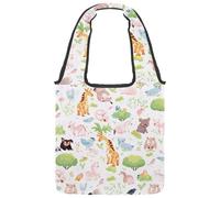 Cute Farmhouse Aimals Canvas Tote Bag, Medium Book Tote Reusable Cloth Bag for Women Teachers Nurse