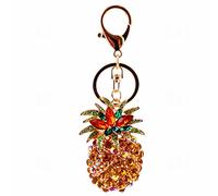 Cute Fashion Little Key Chain Diamond Bag Accessories Bag Pendant Key Chain Fruit Big Pineapple Car Key Chain Women's Bag Metal Pendant Accessories Accessories Gifts Compatible with (Gold, One Size)
