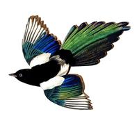 & Cute Fashion Magpie Pins Brooches Vintage Redbreast Bird Wooden Brooch Pin