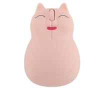 Cute Fat Cat Shape Mice, Eye Catching & Personality, USB Receiver, 2.4GHz, 10, OS X, Laptop, 1600DPI, Auto Sleep, Home, Office, School, 6 Buttons (Light Red)