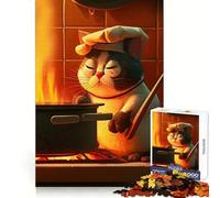 Cute Fat Cooking Porridge 1000 Pieces Puzzles for Adults DIY Fun Tight Connection Pattern Build Xmas Present (50x75cm)