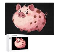 Cute Fat Pigs Wooden Jigsaw Puzzles for Adults Intelligent Games Home Decor Artwork for Home Office 1000 PCS