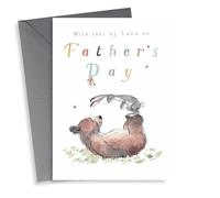Cute Father's Day Card - Bear - Hare
