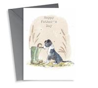 Cute Father's Day Card - Border Collie - Hedgehog
