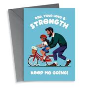 Cute Father's Day Card - Dad, Your Love & Strength Keep Me Going - Bike Ride