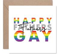 Cute Fathers Day Card for LGBT - Happy Fathers Gay - Happy Father's Day Card from Son Daughter, 145mm LGBTQ Greeting Cards