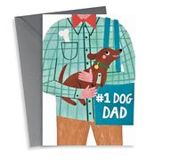 Cute Father's Day Card - From The Dog - Sausage Dog - Number 1 Dog Dad