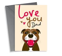 Cute Father's Day Card - From the Dog - Staffordshire Bull Terrier