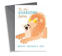 Cute Father's Day Card - Lion And Cub - Roarsome Dad
