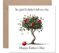 Cute Fathers Day for Dad Father - Apple Of Your Eye - Happy Fathers Day Card from Daughter Son, 145mm Greeting Cards