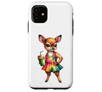 Cute Fawn Deer Tropical Smoothie Drink Summer Case for iPhone 11