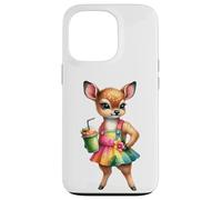 Cute Fawn Deer Tropical Smoothie Drink Summer Case for iPhone 13 Pro