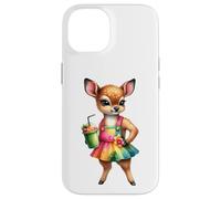 Cute Fawn Deer Tropical Smoothie Drink Summer Case for iPhone 14