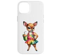 Cute Fawn Deer Tropical Smoothie Drink Summer Case for iPhone 14 Plus