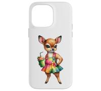 Cute Fawn Deer Tropical Smoothie Drink Summer Case for iPhone 14 Pro Max
