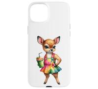Cute Fawn Deer Tropical Smoothie Drink Summer Case for iPhone 15 Plus