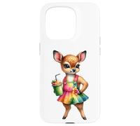 Cute Fawn Deer Tropical Smoothie Drink Summer Case for iPhone 15 Pro