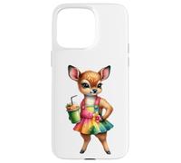 Cute Fawn Deer Tropical Smoothie Drink Summer Case for iPhone 15 Pro Max