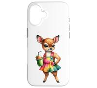 Cute Fawn Deer Tropical Smoothie Drink Summer Case for iPhone 16