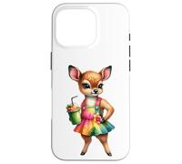 Cute Fawn Deer Tropical Smoothie Drink Summer Case for iPhone 16 Pro