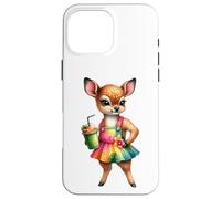 Cute Fawn Deer Tropical Smoothie Drink Summer Case for iPhone 16 Pro Max