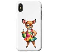 Cute Fawn Deer Tropical Smoothie Drink Summer Case for iPhone X/XS