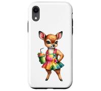 Cute Fawn Deer Tropical Smoothie Drink Summer Case for iPhone XR