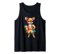 Cute Fawn Deer Tropical Smoothie Drink Summer Tank Top