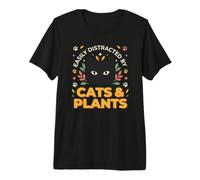 Cute Feline Botanical Succulent Quote for Introvert Women Premium T-Shirt