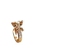 Cute Femal Crystal Stone Butterfly Hoop Earrings Vintage Gold Color Bridal Rainbow Zircon Small Wedding Jewelry For Women(Champagne)