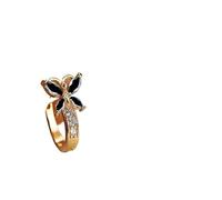 Cute Femal Crystal Stone Butterfly Hoop Earrings Vintage Gold Color Bridal Rainbow Zircon Small Wedding Jewelry For Women(Black)
