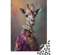Cute Female Giraffe Puzzle 1000 Pieces Jigsaws Wooden Puzzle Adult Jigsaw Puzzle for Adults& Teenagers Age 12 Years Up 1000pcs (75x50cm)