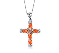 Cute Female Green Opal Pendant Necklace Trendy Oval Cross Chain Necklaces For Women Boho Silver Color Weddings Necklace