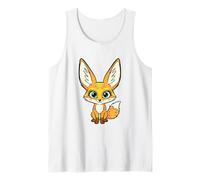 Cute Fennec Fox Cartoon - Big Eyes Animal Wilderness Tank Top