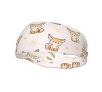 Cute Fennec Fox Print Sport Headbands Athletic Hairband for Workout Volleyball Football