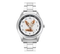 Cute Fennec Fox Quartz Watch Alloy Watch Dress Decorative for Business Men Women with Design Pattern Print